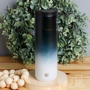Starbucks, Black to White Ombre Speckle Stainless Steel Tumbler 20oz